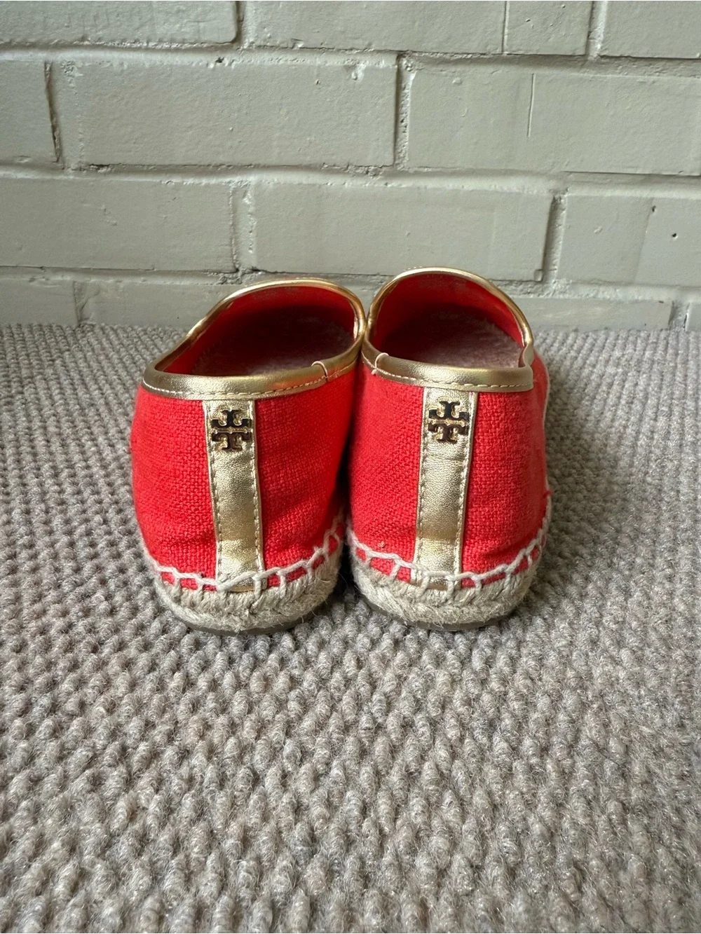 Tory Burch Coco Coconut Cocktail Canvas Espadrilles Flats Women’s Size 10.5 EUC